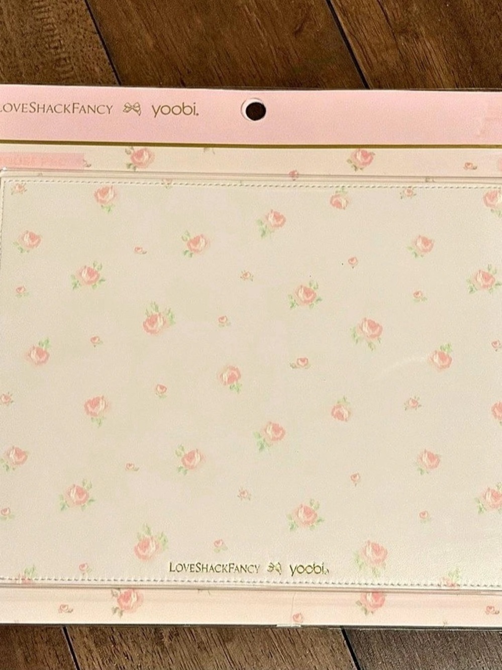 LoveShackFancy x Yoobi Blooming Heirloom Ditsy Mouse Pad White & Pink